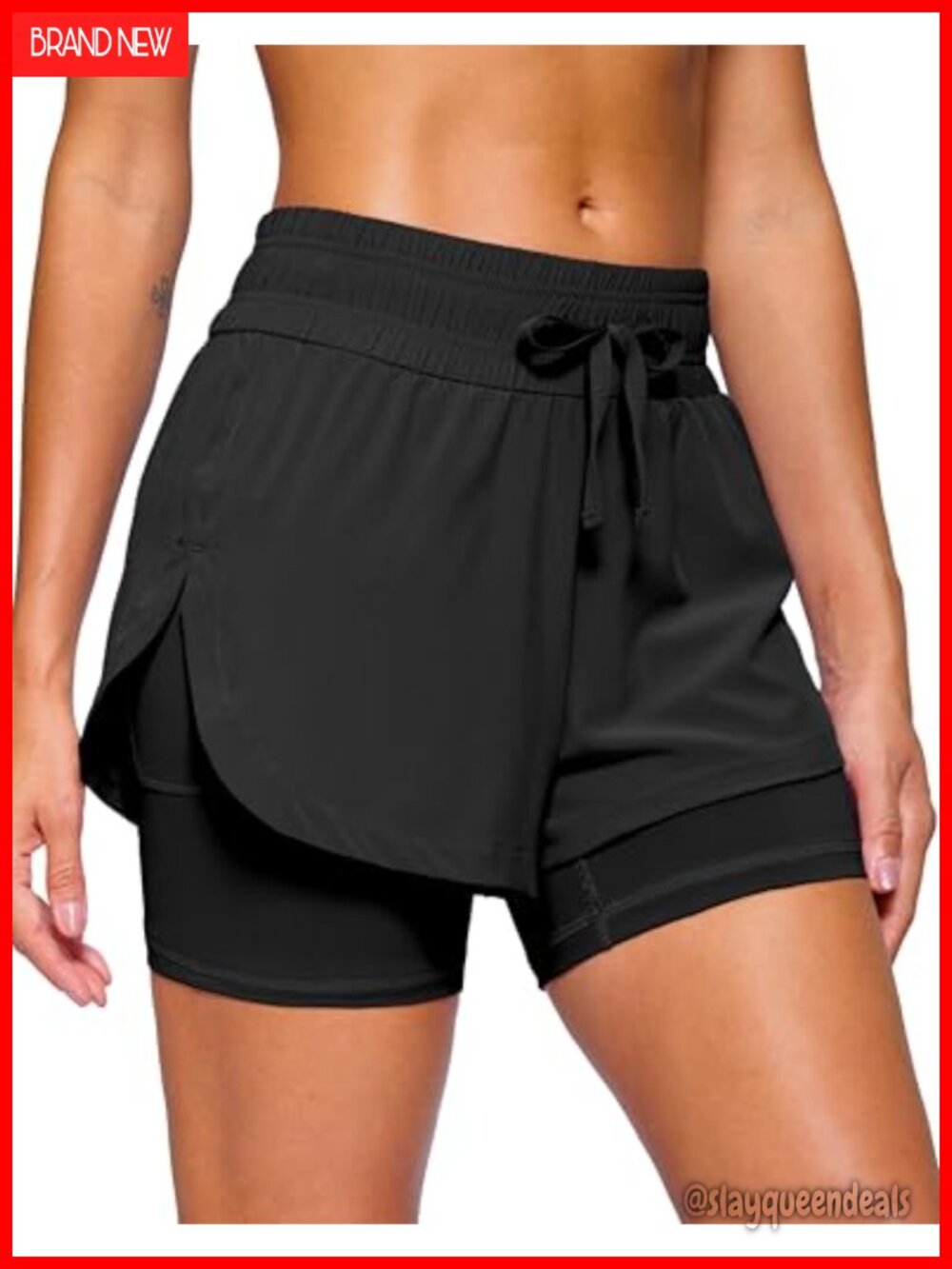 Women's 2 in 1 Running Shorts 5" High Waisted with Liner Pocket Athletic